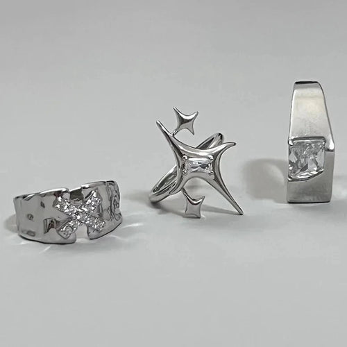 VOID STAR — Bague Croix Étoile